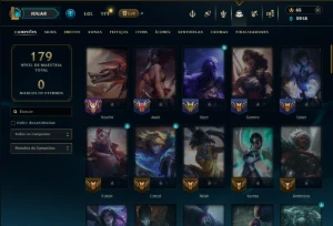 Prata 1 com 70 Champs e 9 Skins - League of Legends LOL