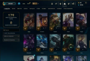 Prata 1 com 70 Champs e 9 Skins - League of Legends LOL