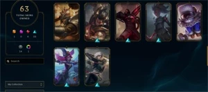 (LOL) CONTA DIAMANTE 4, 63 SKINS, 75 CAMPEÕES, NÍVEL 121 - League of Legends