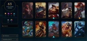 (LOL) CONTA DIAMANTE 4, 63 SKINS, 75 CAMPEÕES, NÍVEL 121 - League of Legends