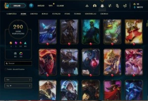 Conta diamante 4 com TODOS os champs e 290 Skins (Nivel 722) - League of Legends LOL