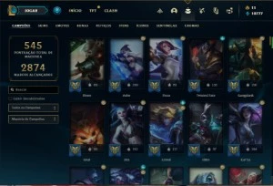 Conta diamante 4 com TODOS os champs e 290 Skins (Nivel 722) - League of Legends LOL