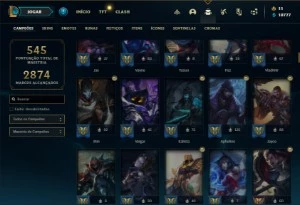 Conta diamante 4 com TODOS os champs e 290 Skins (Nivel 722) - League of Legends LOL