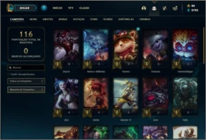 Conta unranked com 5 skins e 35 champs - League of Legends LOL
