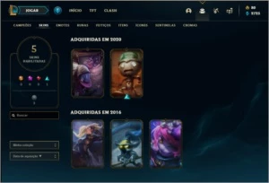 Conta unranked com 5 skins e 35 champs - League of Legends LOL