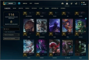 Conta unranked com 5 skins e 35 champs - League of Legends LOL