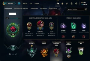 Conta platina 3 108 skin com 1,3kk de katarina e 800k de zed - League of Legends LOL