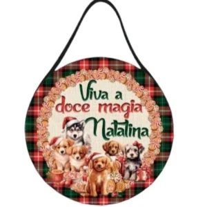 Placa Boho de Natal em MDF 20cm - Escolha a Estampa - Artesanato e Personalizados