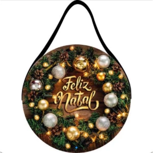 Placa Boho de Natal em MDF 20cm - Escolha a Estampa - Artesanato e Personalizados
