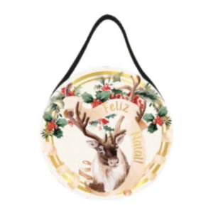 Placa Boho de Natal em MDF 20cm - Escolha a Estampa - Artesanato e Personalizados