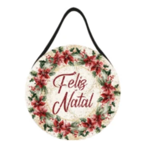Placa Boho de Natal em MDF 20cm - Escolha a Estampa - Artesanato e Personalizados
