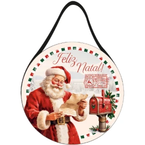 Placa Boho de Natal em MDF 20cm - Escolha a Estampa - Artesanato e Personalizados