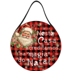 Placa Boho de Natal em MDF 20cm - Escolha a Estampa - Artesanato e Personalizados