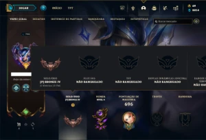 Bronze 4 com TODOS os champs e 402 Skins + 250 Cromas - League of Legends LOL