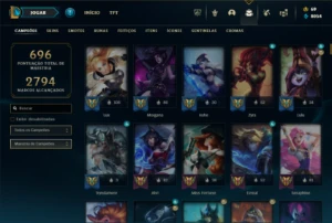 Bronze 4 com TODOS os champs e 402 Skins + 250 Cromas - League of Legends LOL