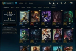 Conta Diamante 3 com 47 skins e 56 champs - League of Legends LOL