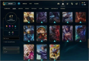 Conta Diamante 3 com 47 skins e 56 champs - League of Legends LOL
