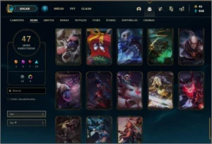 Conta Diamante 3 com 47 skins e 56 champs - League of Legends LOL