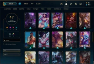 Conta Diamante 3 com 47 skins e 56 champs - League of Legends LOL