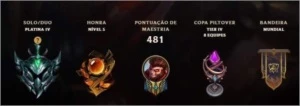 Conta Platina IV, 123 Skins - League of Legends LOL