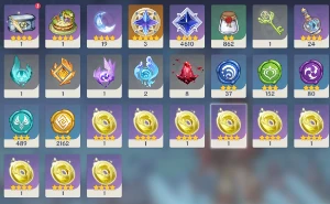 Ar 51 Hutao C1 + Homa + Neuvillette C1+ Alguns T5/Armas T5 - Genshin Impact