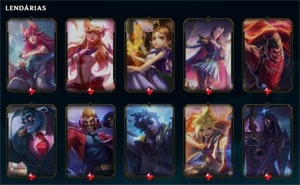 CONTA BRONZE 1 COM 123 CAMPEÕES E 130 SKINS (2 LENDÁRIAS) - League of Legends LOL