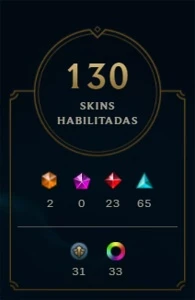 CONTA BRONZE 1 COM 123 CAMPEÕES E 130 SKINS (2 LENDÁRIAS) - League of Legends LOL