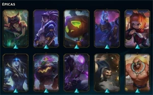 CONTA BRONZE 1 COM 123 CAMPEÕES E 130 SKINS (2 LENDÁRIAS) - League of Legends LOL