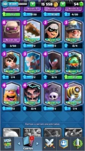 Conta clash royale, lvl 10 quase 11, arena lendária