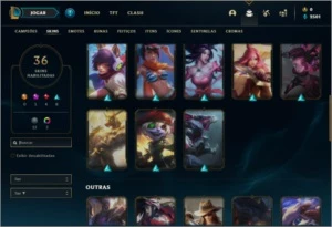 Conta ouro 2 com 100 champs e 36 skins + 5 Espolios - League of Legends LOL