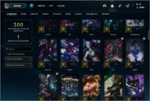 Conta ouro 2 com 100 champs e 36 skins + 5 Espolios - League of Legends LOL