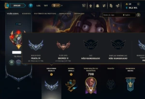 Prata 4 com TODOS os Champs e 407 Skins ( MONO ADC )