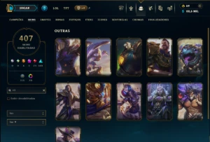 Prata 4 com TODOS os Champs e 407 Skins ( MONO ADC ) - League of Legends LOL