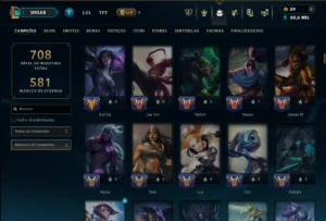 Prata 4 com TODOS os Champs e 407 Skins ( MONO ADC ) - League of Legends LOL