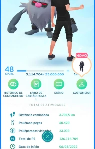 Conta Pokemon Go level 48