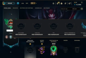 Unranked com TODOS os Champs e 171 Skins +2 Prestigios