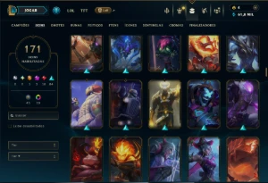 Unranked com TODOS os Champs e 171 Skins +2 Prestigios - League of Legends LOL