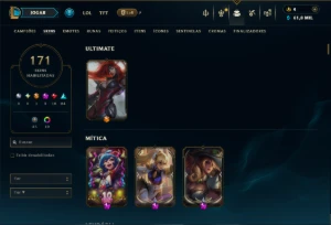 Unranked com TODOS os Champs e 171 Skins +2 Prestigios - League of Legends LOL