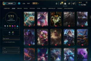 Unranked com TODOS os Champs e 171 Skins +2 Prestigios - League of Legends LOL