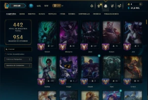 Unranked com TODOS os Champs e 171 Skins +2 Prestigios - League of Legends LOL
