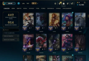 Unranked com TODOS os Champs e 171 Skins +2 Prestigios - League of Legends LOL