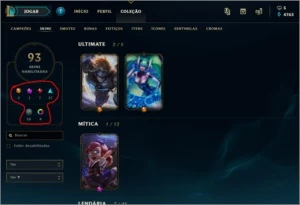Conta lol s2, com skins da s2 e skins hextec - League of Legends