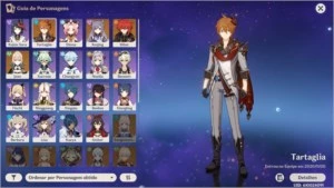 Conta AR46 com 2 armas lendárias, e 4 personagens  T5 - Genshin Impact