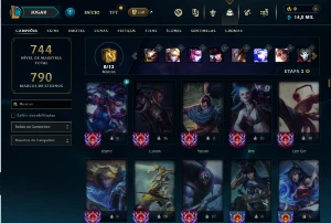 Ouro 1 com TODOS os champs e 392 Skins - League of Legends LOL