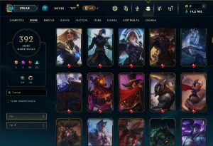 Ouro 1 com TODOS os champs e 392 Skins - League of Legends LOL