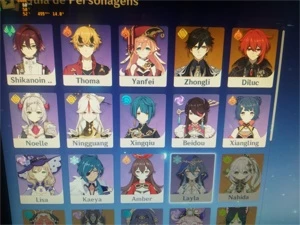 Conta genshim com vários personagem lvl ar 28 - Genshin Impact
