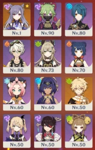 Conta com Wriothesley, Neuvillette, Varesa, Xianyun, Xiao... - Genshin Impact