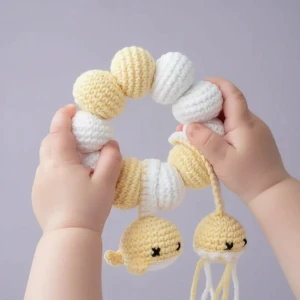 Chocalho Amigurumi Oceano - Artesanato e Personalizados