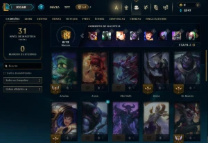 conta lol com todos campeoes e vsarias  skins - League of Legends