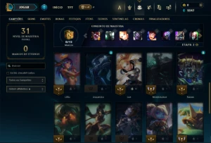 conta lol com todos campeoes e vsarias  skins - League of Legends